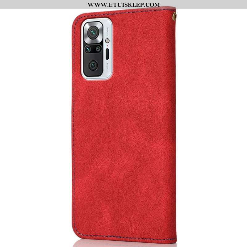 Etui Folio do Xiaomi Redmi Note 10 Pro Dwukolorowa Trójkątna Sztuczna Skóra